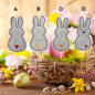 Preview: Stabfigur / Blumenstecker / Caketopper - Hase als Osterdeko aus Wollfilz